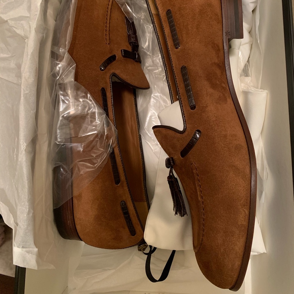 Men brown Gucci loafers